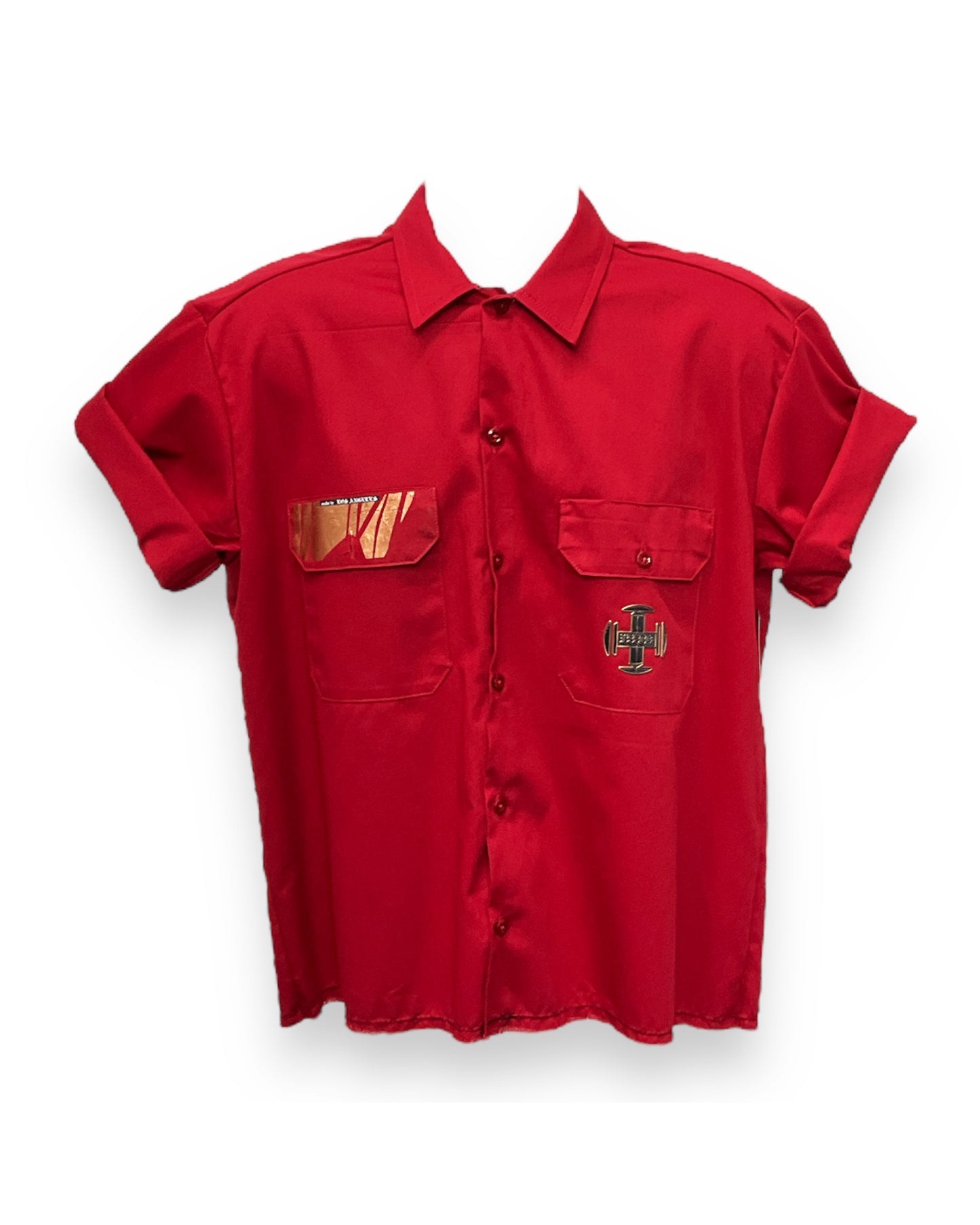 Stylus™ Button-Down Short Sleeve Shirt Red