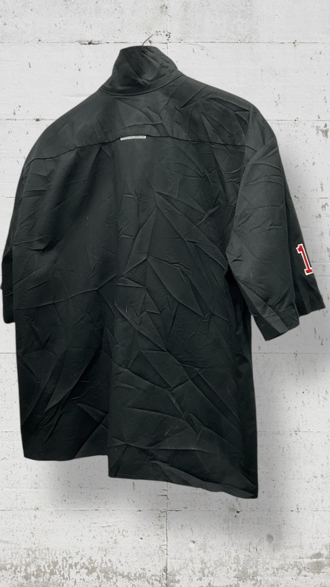 AGO Stitched Wrinkled Button Down Short Sleeve Shirt