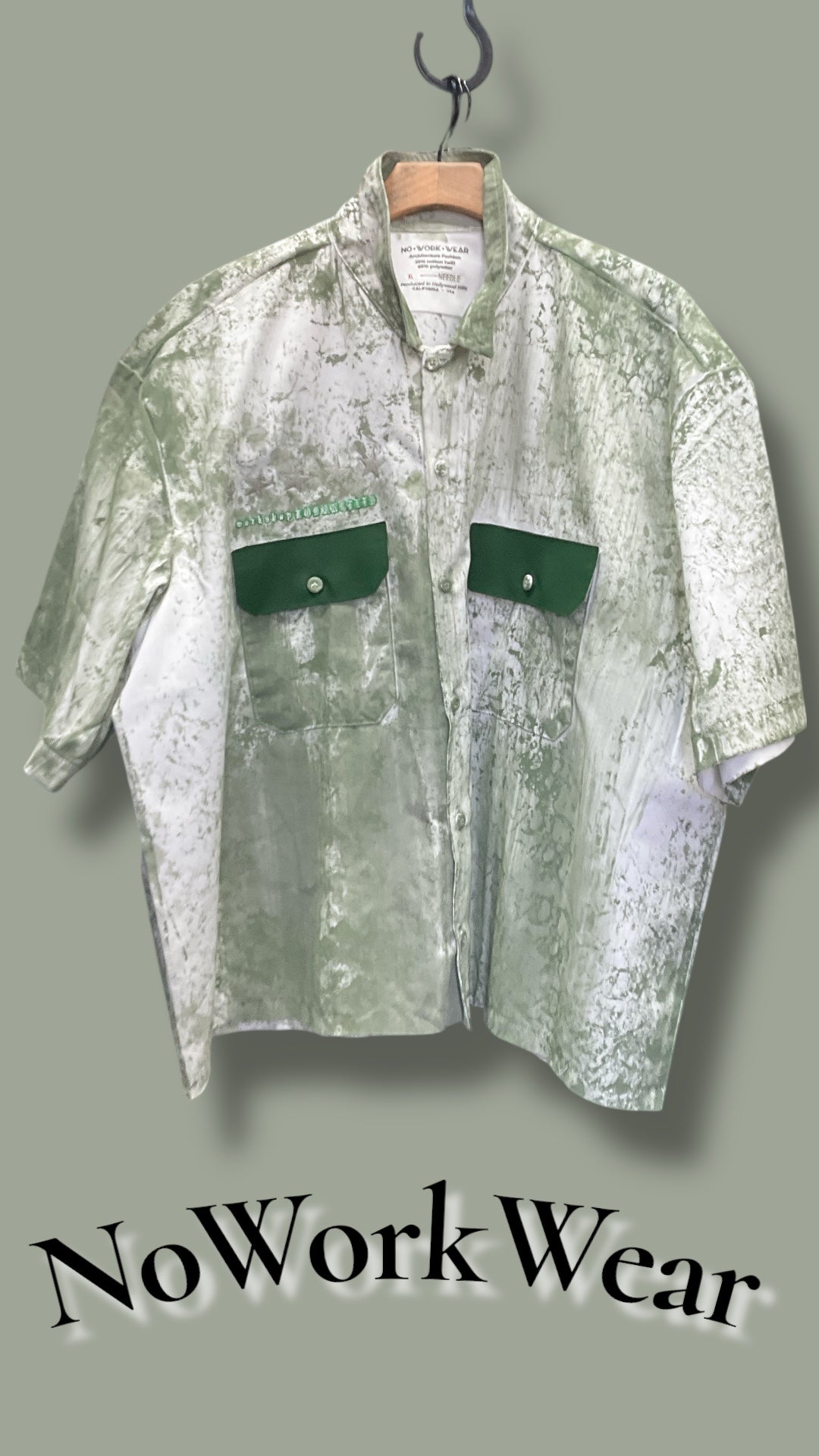 VENEZIAN Abstract Hand Painted Button-Down Short Sleeve Shirt