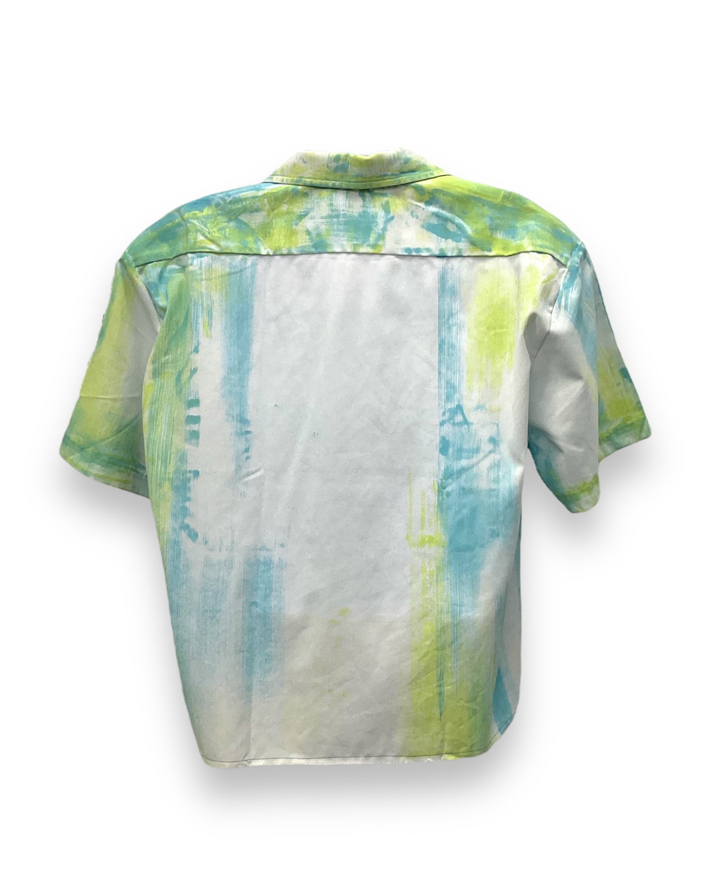 FIESTA ODESSA  Abstract Hand Painted Button-Down Short Sleeve Shirt