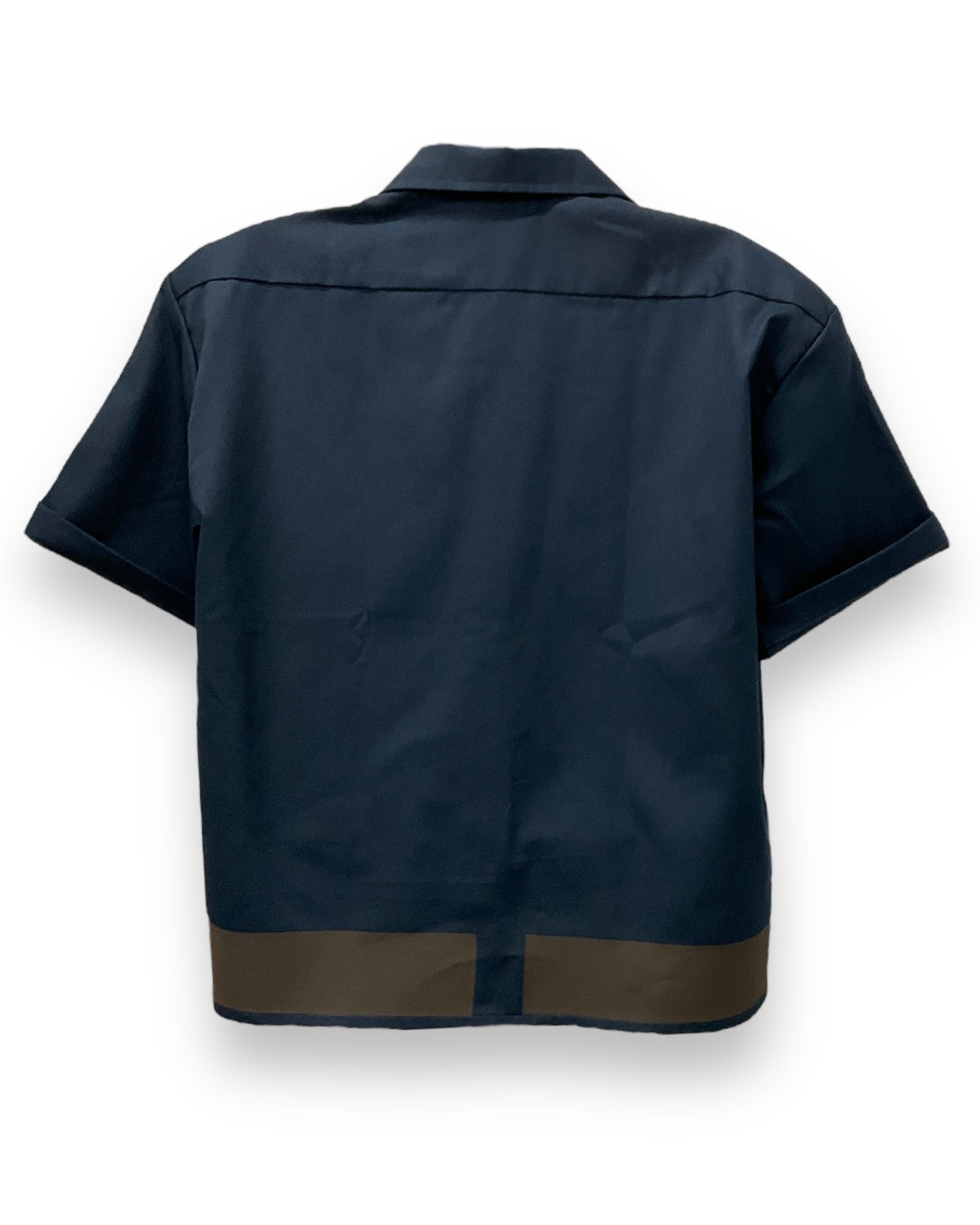 ART DECO Button-Down Short Sleeve Shirt Dark Navy D.Brown Frame