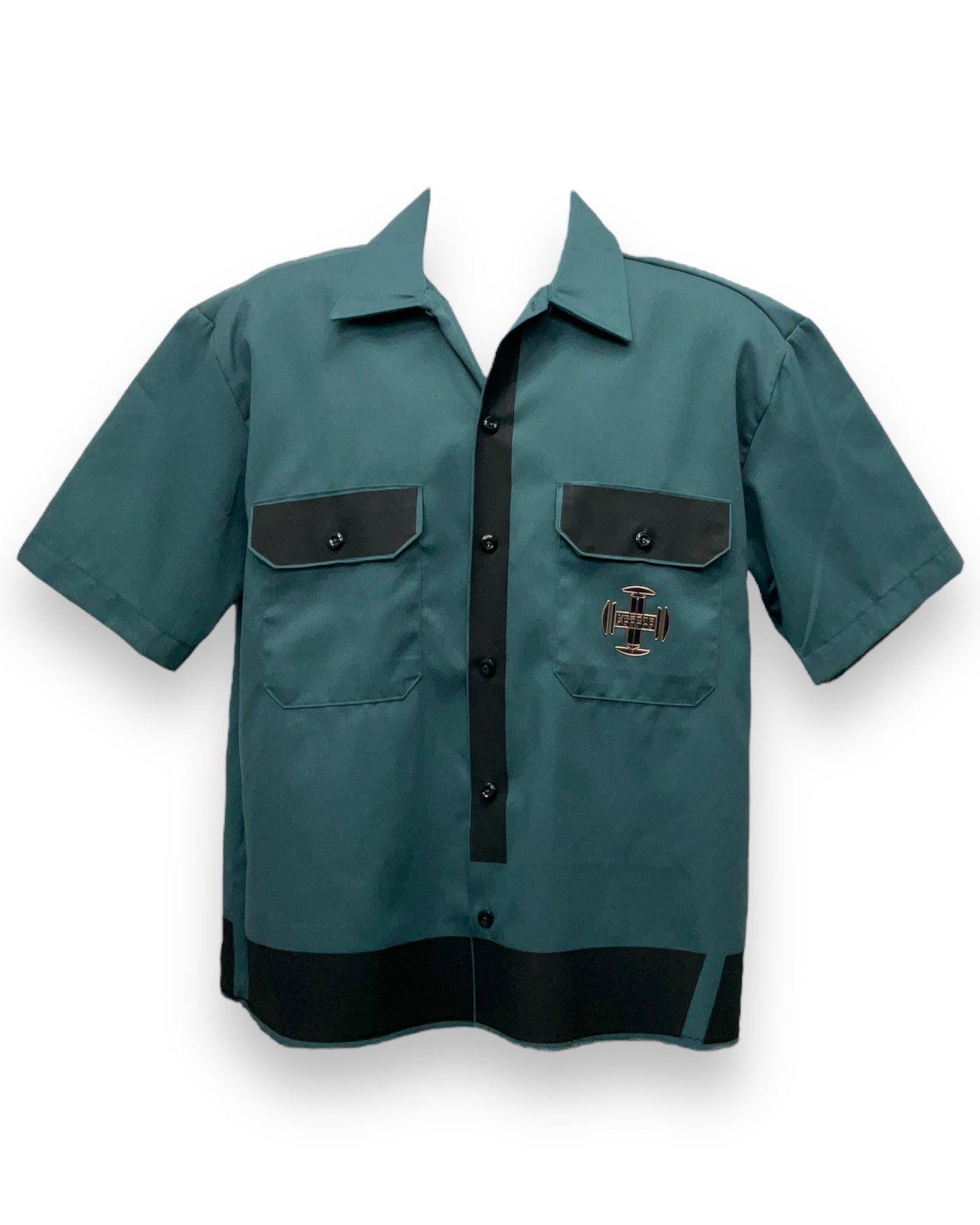 ART DECO Button-Down Short Sleeve Shirt Lincoln BlackFrame