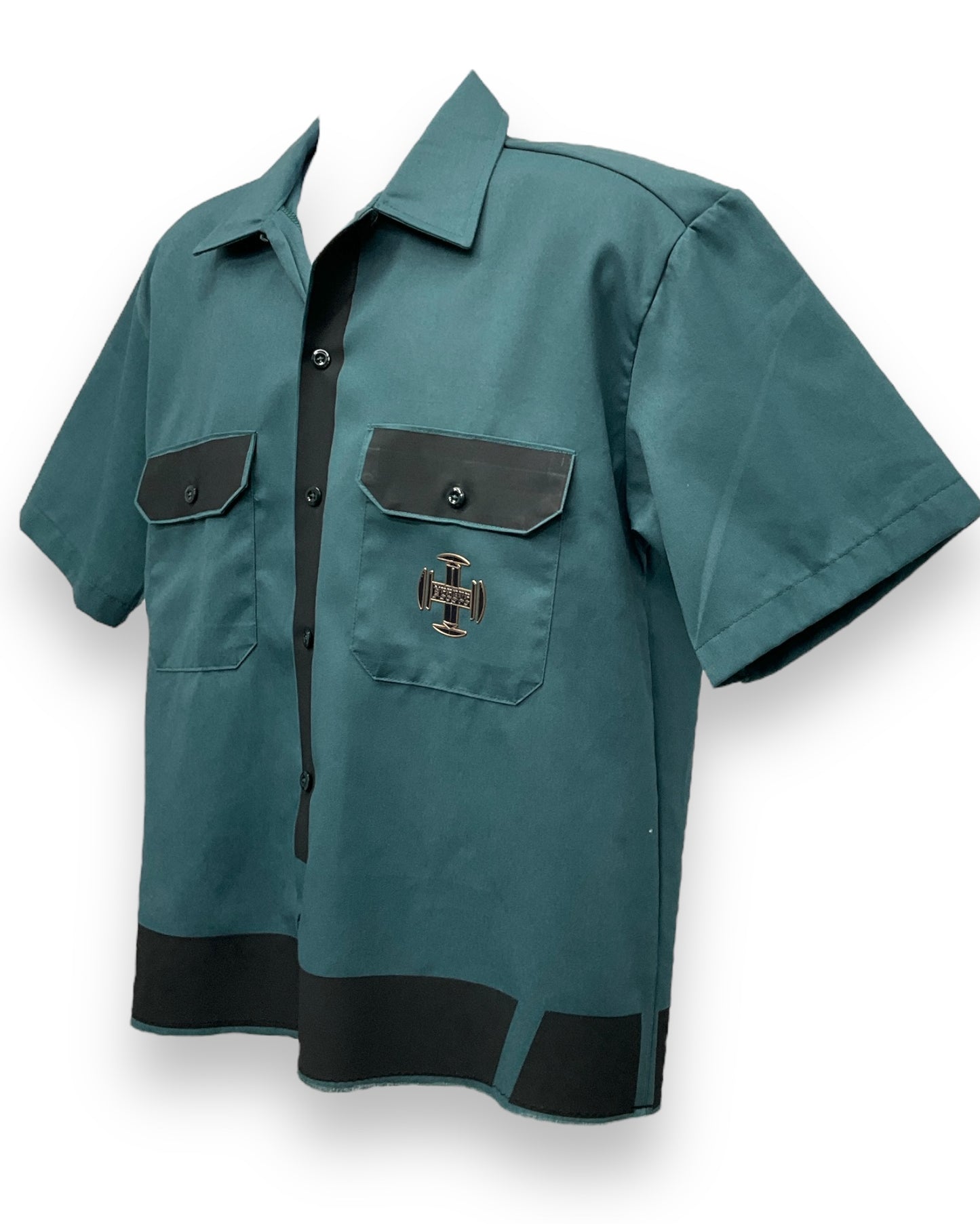 ART DECO Button-Down Short Sleeve Shirt Lincoln BlackFrame