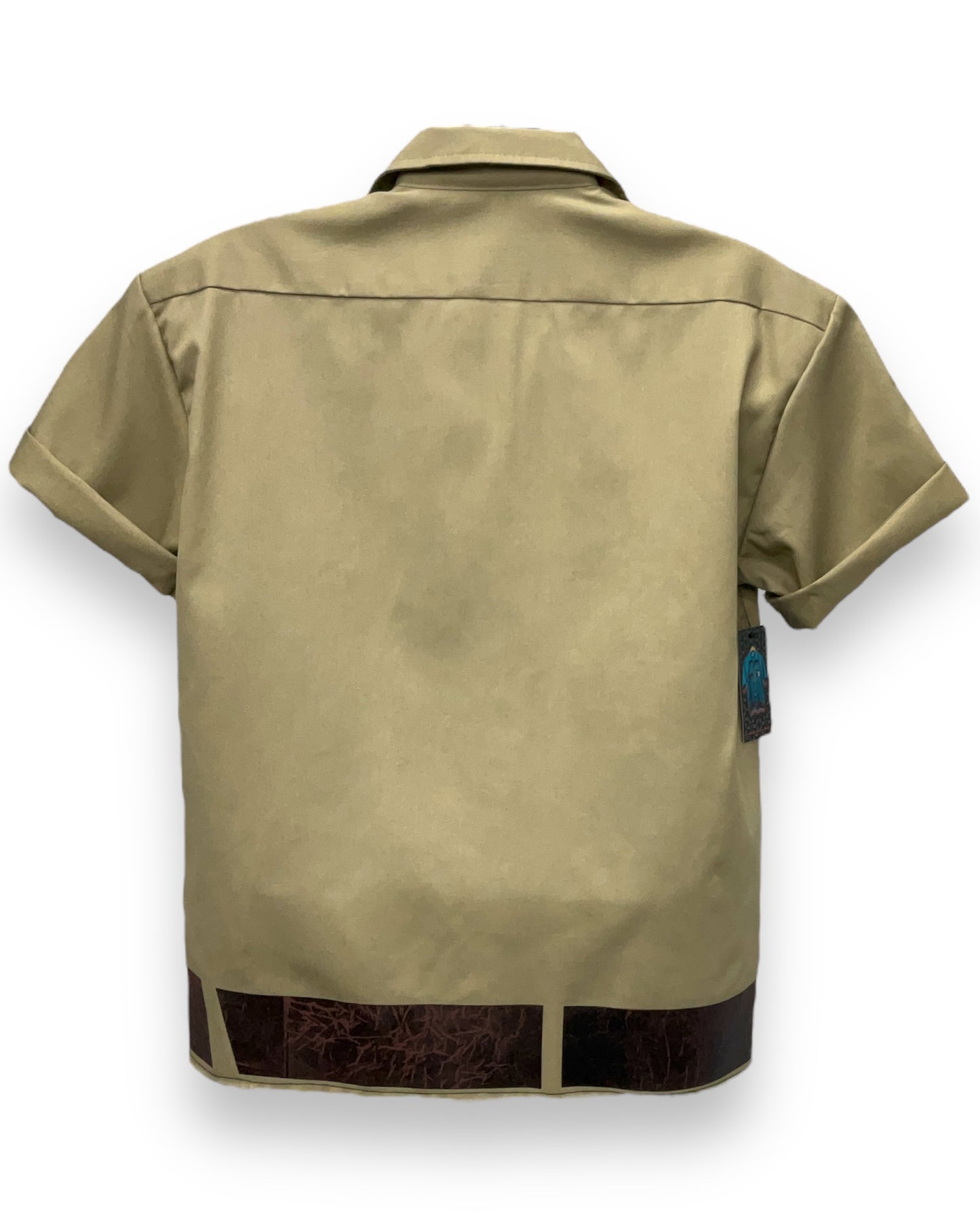 VENEZIAN RUST Button-Down Short Sleeve Shirt Khaki Burgundy Black Base