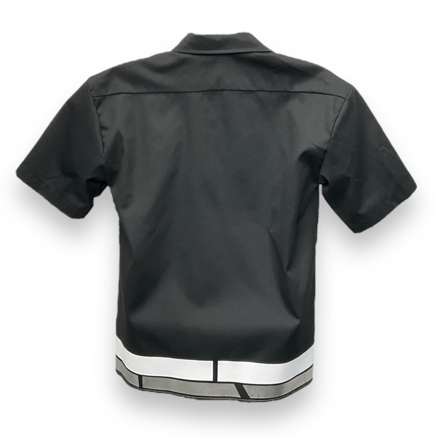 ART DECO Button-Down Short Sleeve Shirt Black GRWH