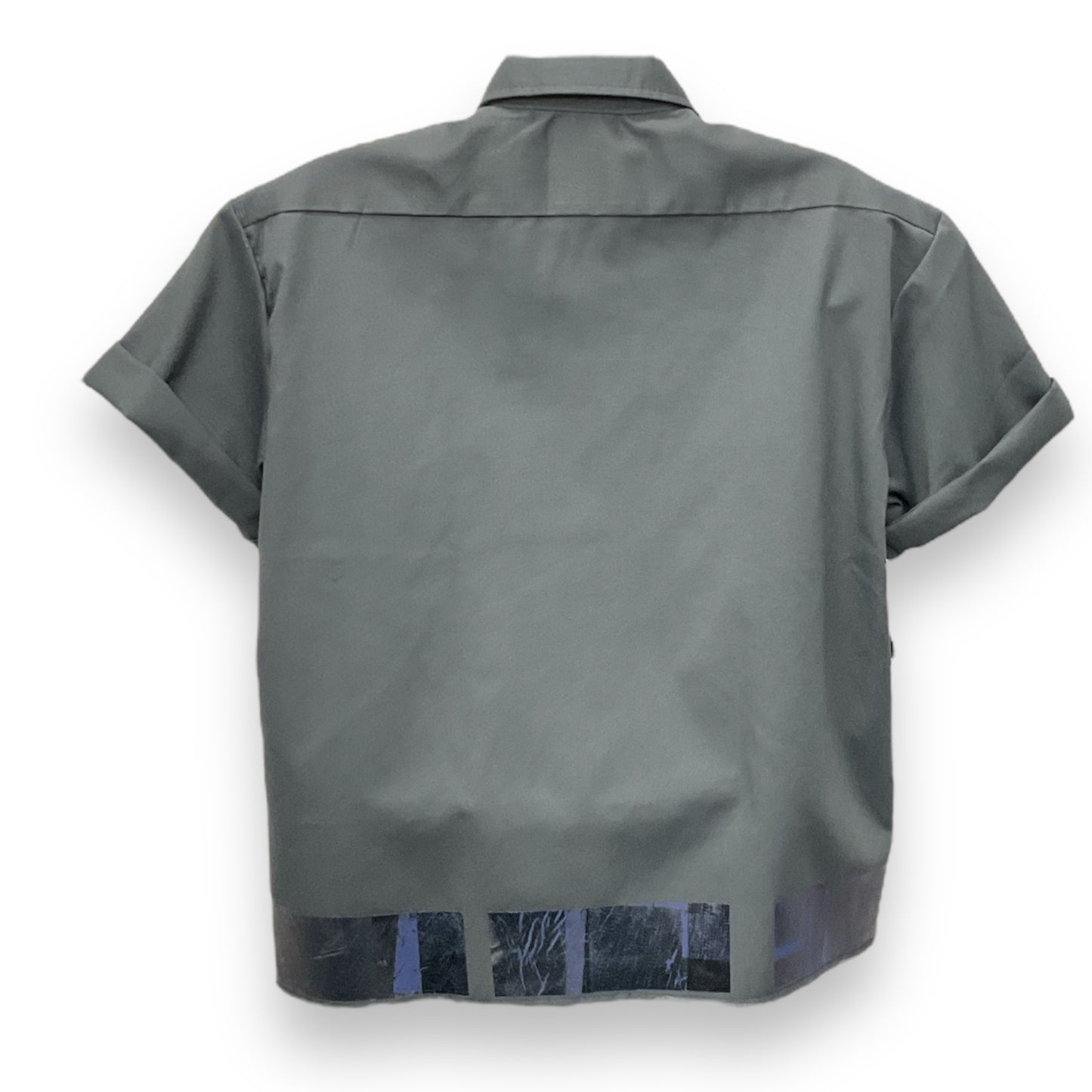 VENEZIAN RUST Button-Down Short Sleeve Shirt Charcoal Blue Black Base