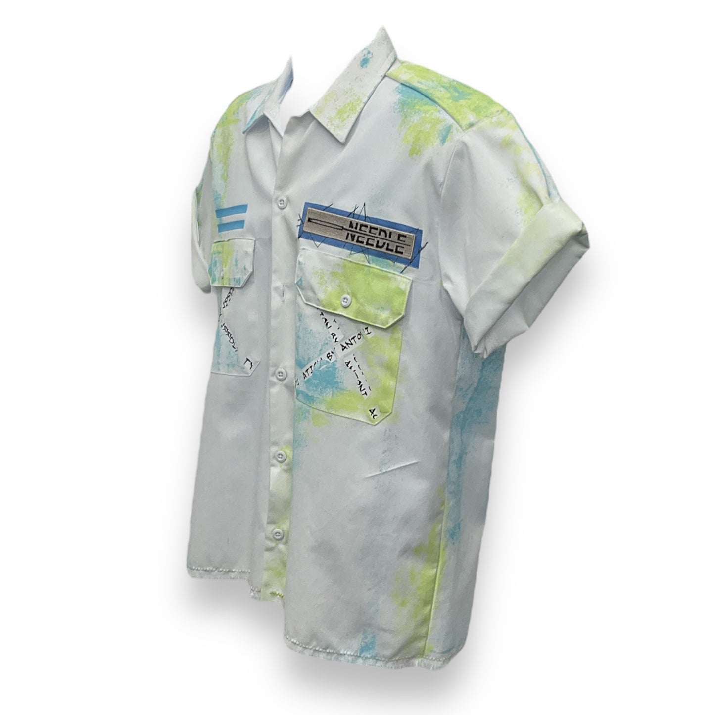 Hand-Painted Button-Down Short Sleeve Shirt Fiesta Brazil