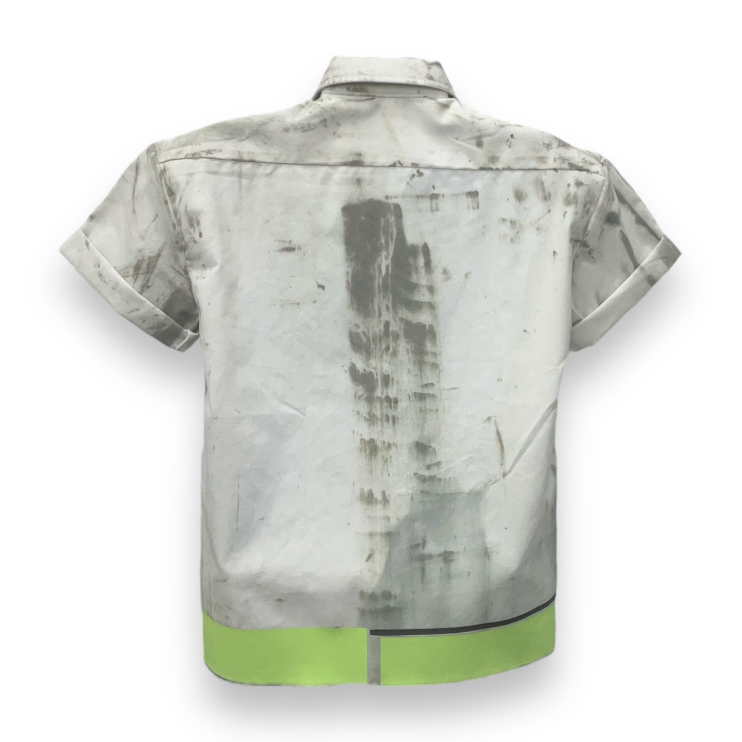 MASTER Abstract Painted Button-Down Short Sleeve Shirt