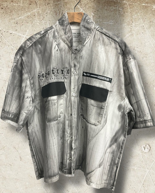 "ARMY" Button Down Short Sleeve Shirt