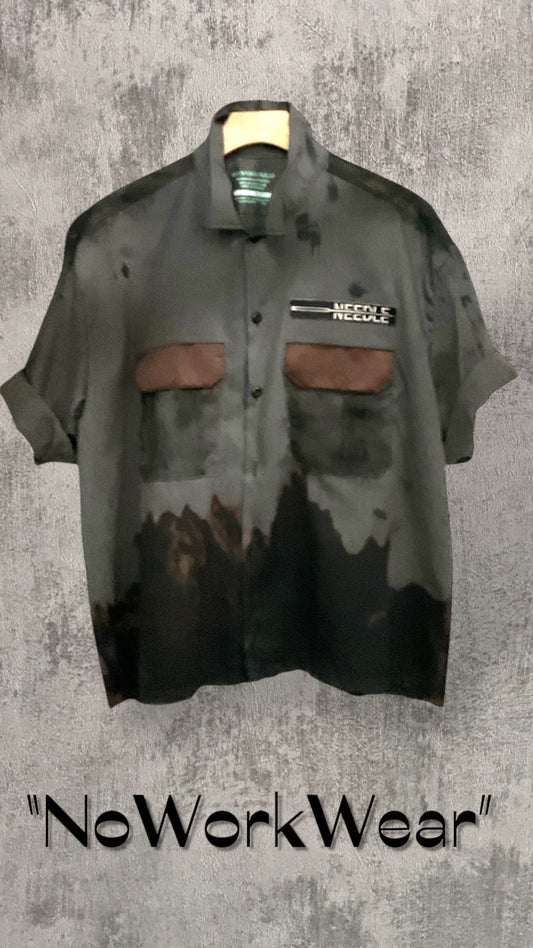 NEEDLE Button Down "RUST" Short Sleeve Shirt