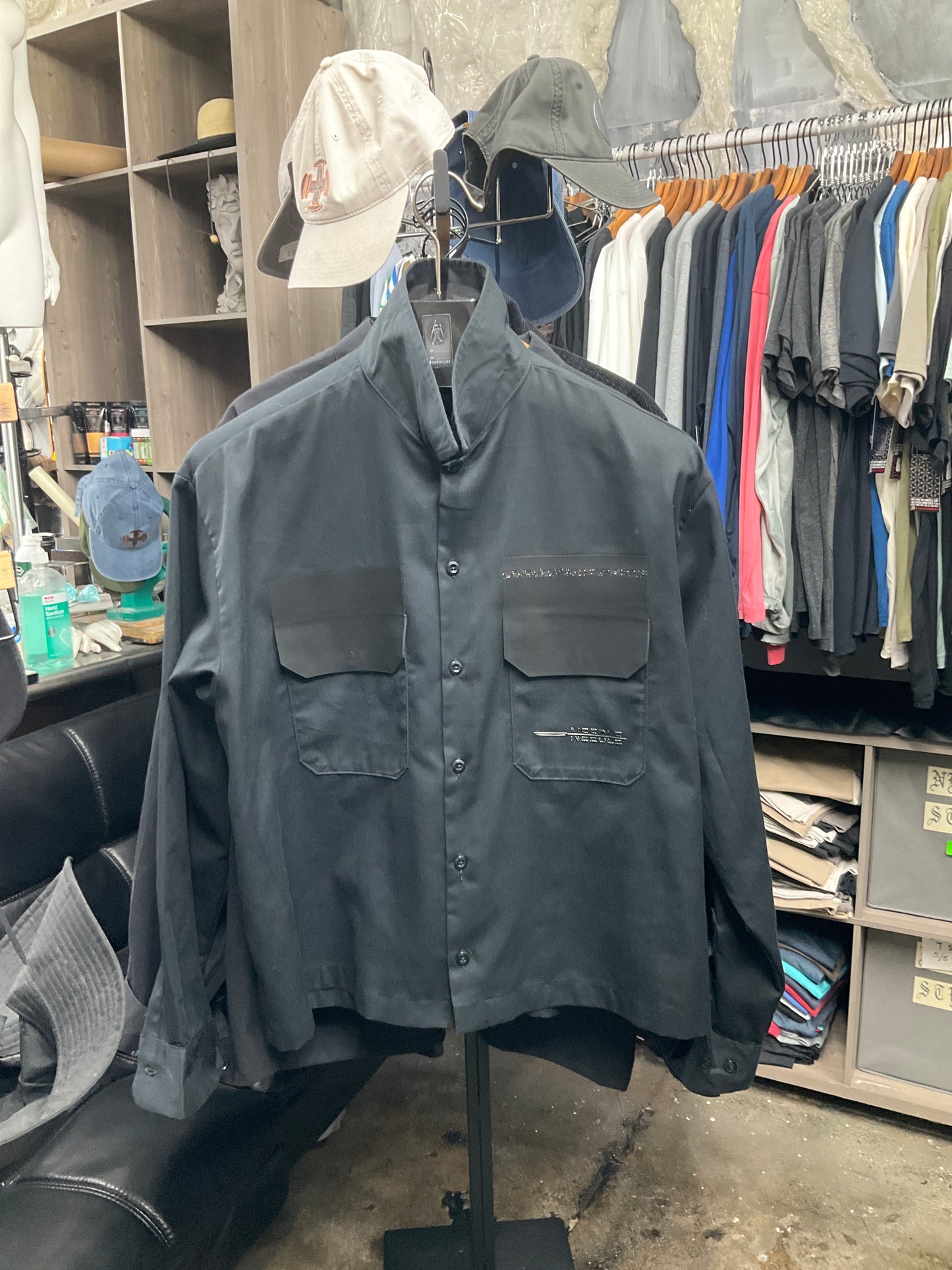 "12 GLITTR L/S Button Down Cropped Shirt