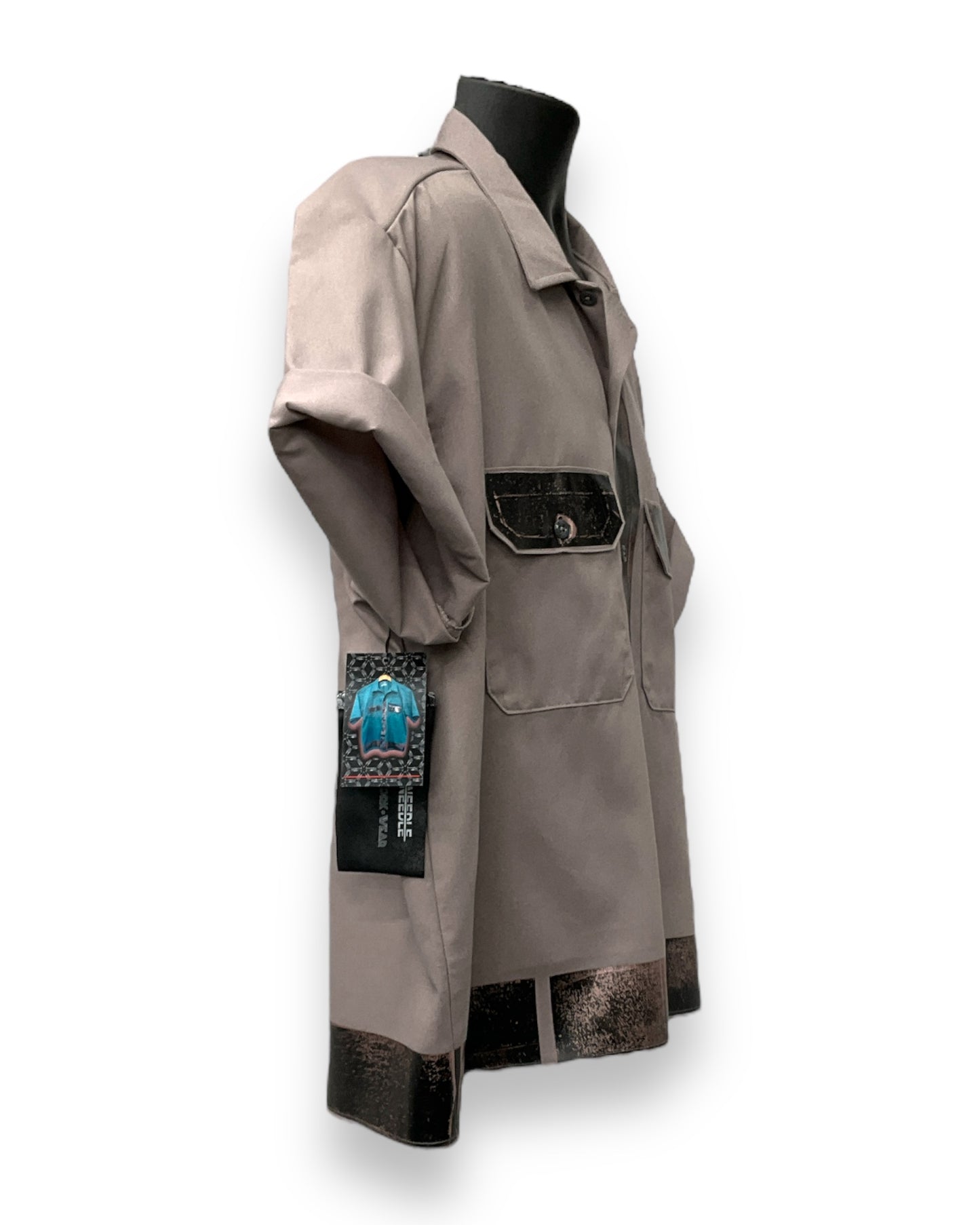 VENEZIAN RUST  Button-Down Short Sleeve Shirt Silver Copper Frame