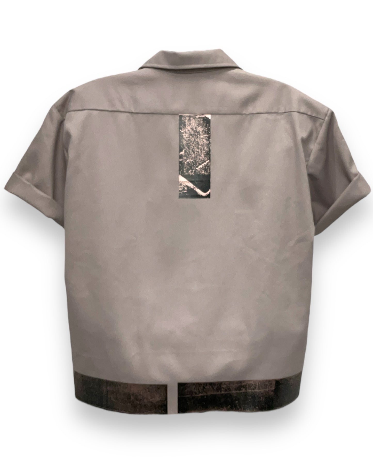 VENEZIAN RUST  Button-Down Short Sleeve Shirt Silver Copper Frame