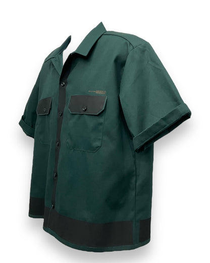 ART DECO  Button-Down Short Sleeve Shirt K.Green Black Frame