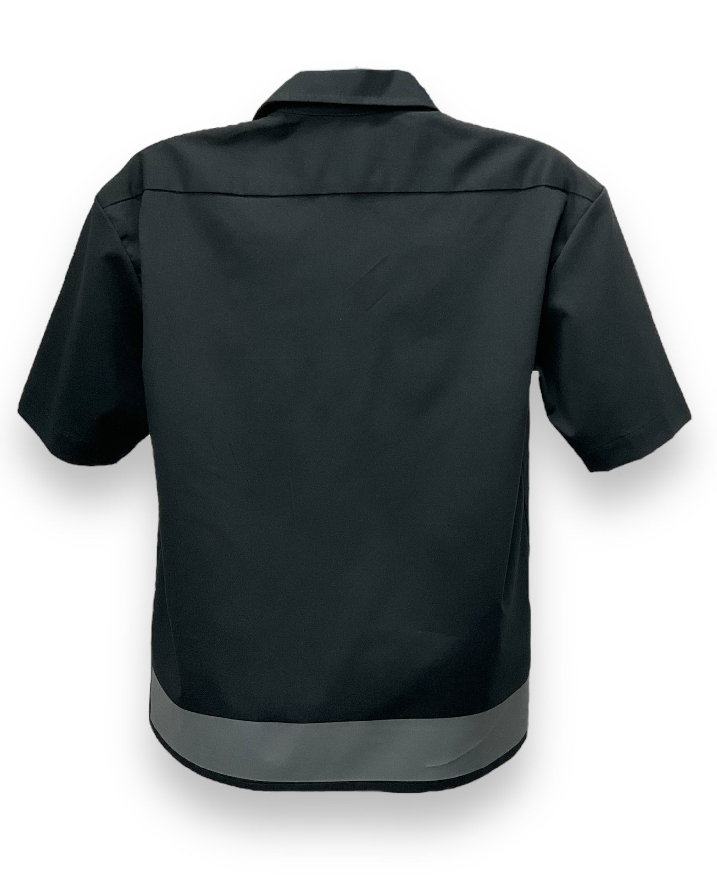 ART DECO  Button-Down Short Sleeve Shirt Black Charcoal Frame
