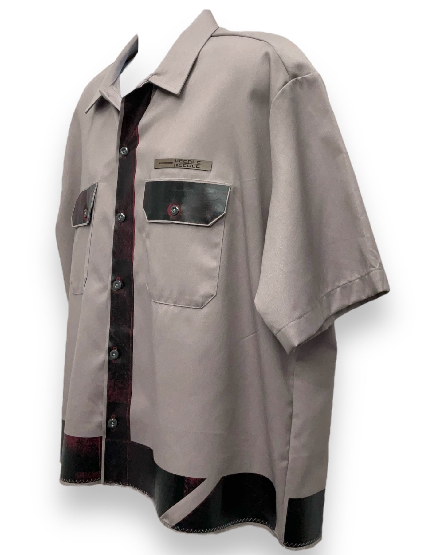 VENEZIAN RUST  Button-Down Short Sleeve Shirt Silver Copper Frame