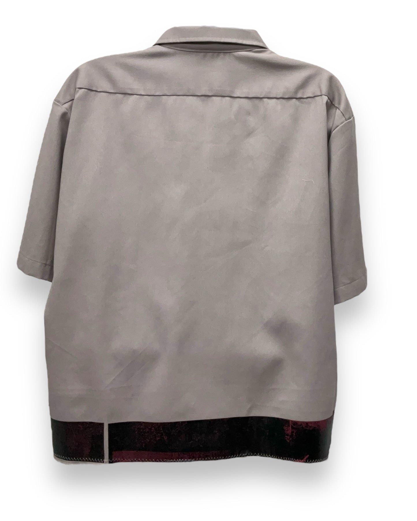VENEZIAN RUST  Button-Down Short Sleeve Shirt Silver Copper Frame